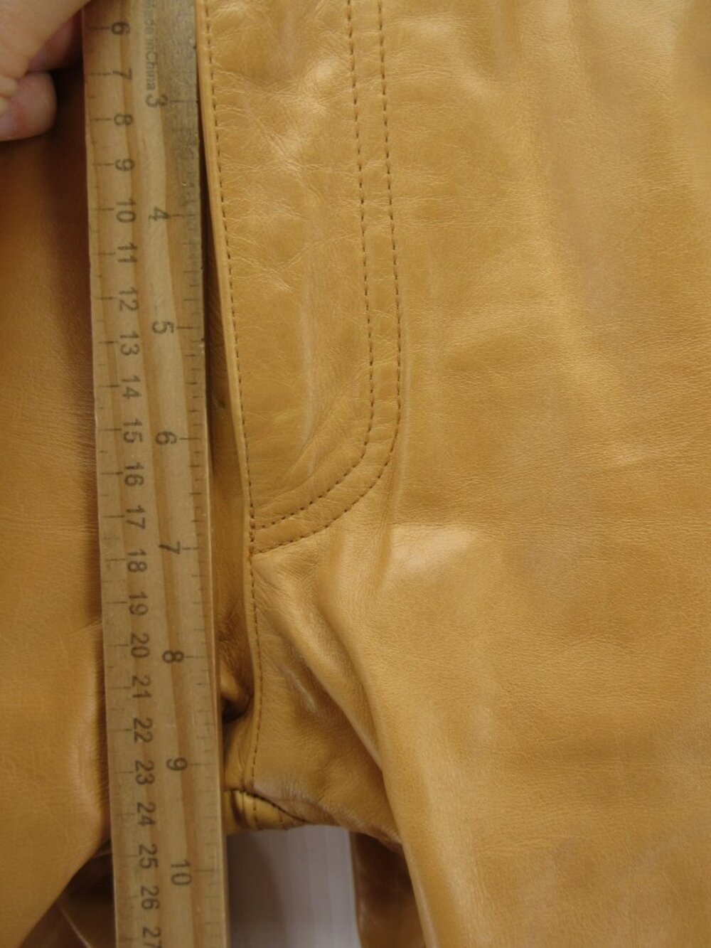 VINTAGE Gap Pants 6 Camel Genuine Leather Bootcut Y2K Trousers * - Picture 5 of 11